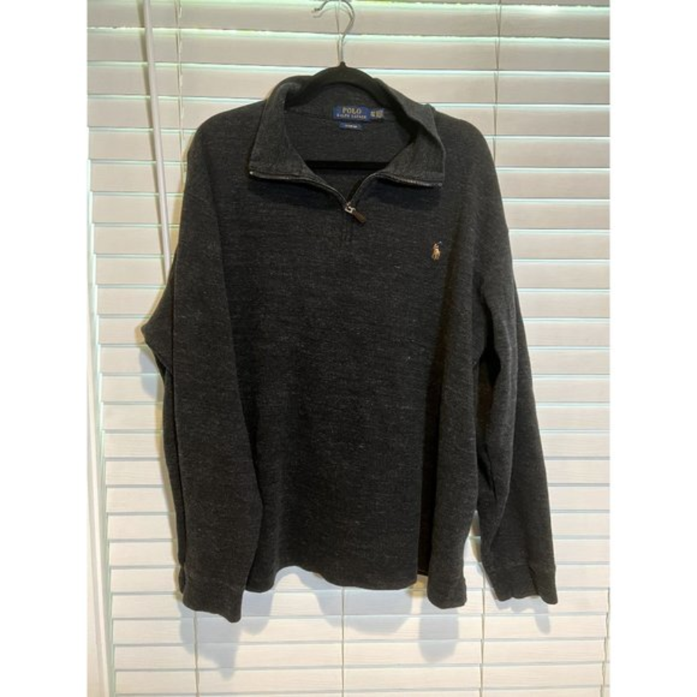 Polo Ralph Lauren Black 1/4 Zip Pullover - Size XLT